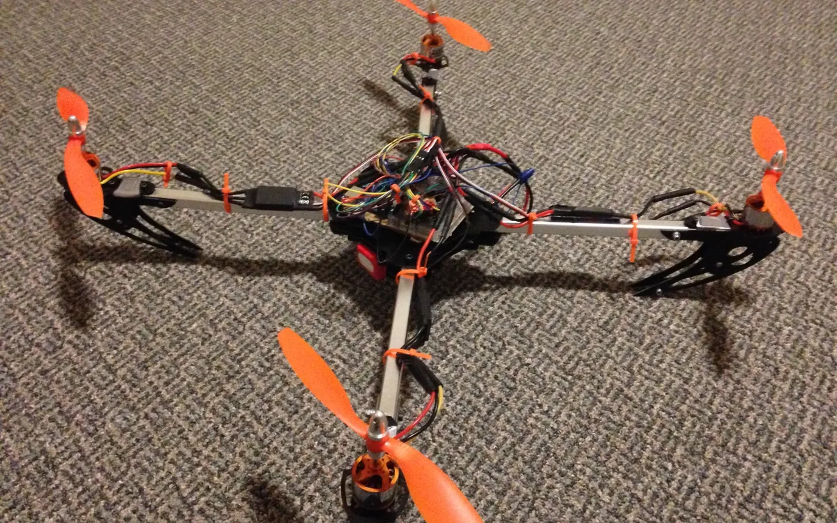 The custom-built quadcopter