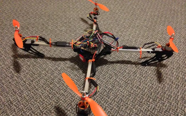 The custom-built quadcopter